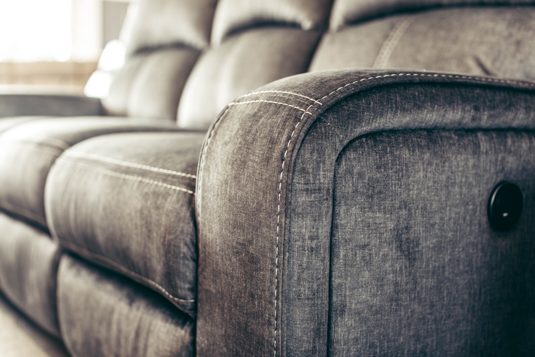 Power recliner sofa USB charging port detail