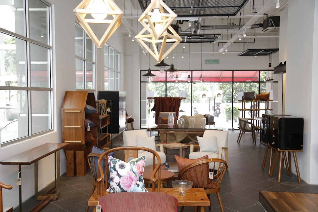 Foshan Furniture Global showroom interior in Singapore featuring contemporary furniture displays